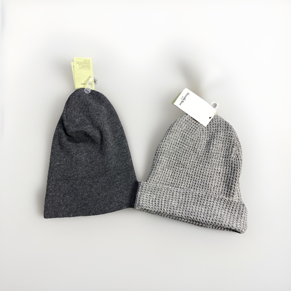 Goodfellow & Co Men Lot of 2 Beanie Skully Waffle Soft Knit Winter One Size‎ NEW